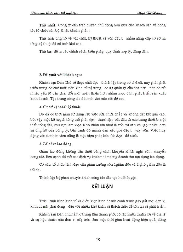 image for page Báo cáo Tại khách sạn Dân Chủ