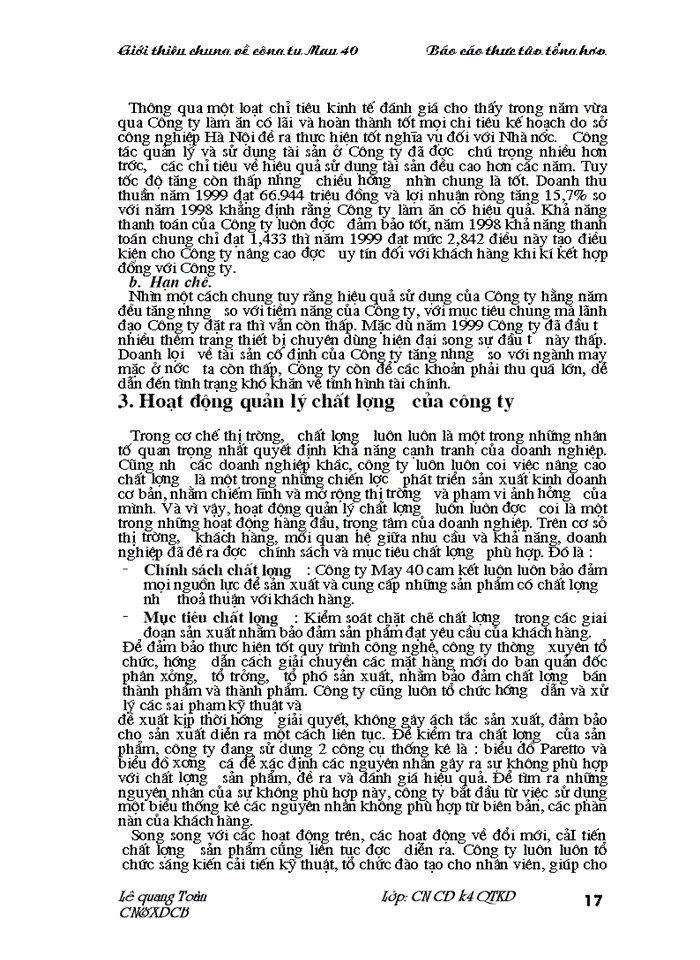 image for page Báo cáo Tại Công ty May 40