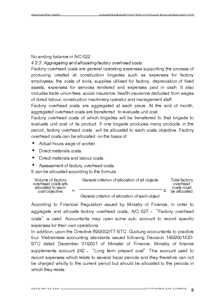 image for page Aggregating procuction costs amd evaluating unit cost