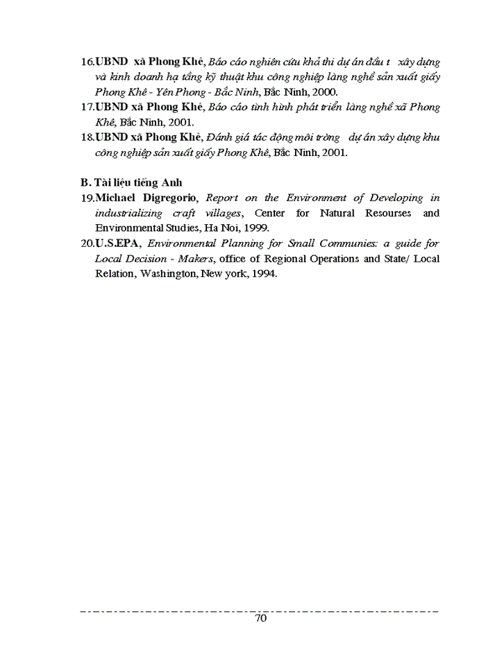 image for page Tính toán hiệu quả kinh tế của việc thiết lập hệ thống thu gom chất thải rắn làng giấy Phong Khuê huyện Yên Phong BN
