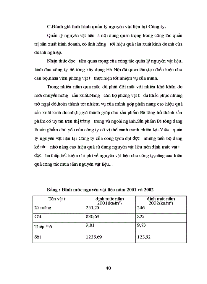 image for page Tình hình quản lý Nguyên vật liệu tại Công ty Bê tông Xây dựng Hà Nội