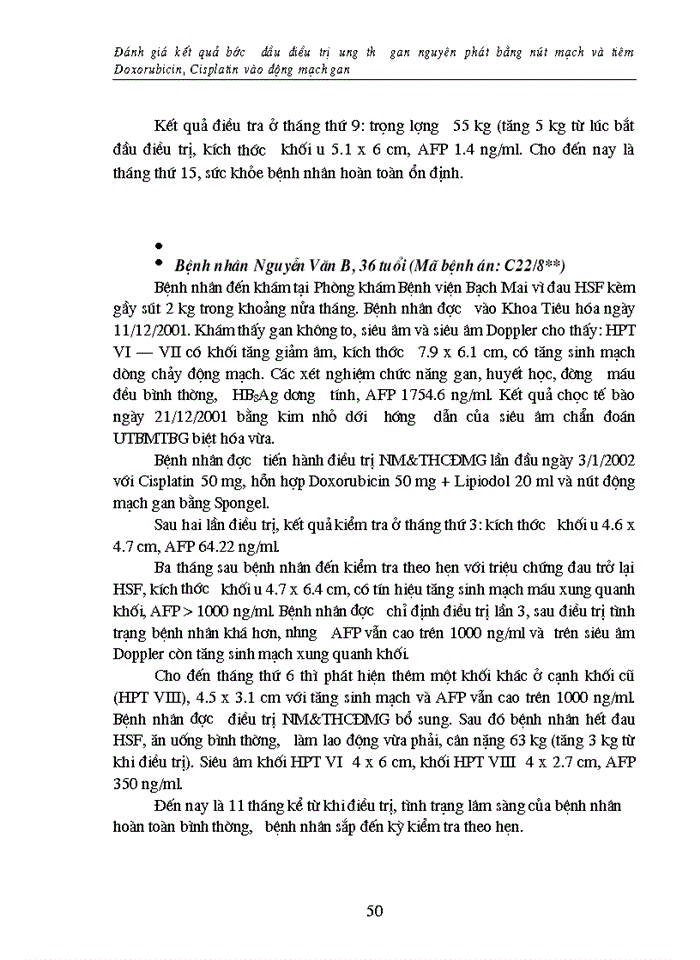 image for page Đánh giá kết quả bước đầu điều trị ung thư gan nguyên phát bằng nút mạch và tiêm Doxorubicin Cisplatin vào