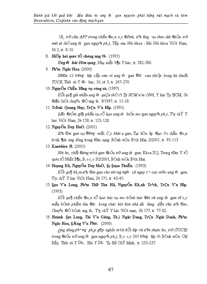 image for page Đánh giá kết quả bước đầu điều trị ung thư gan nguyên phát bằng nút mạch và tiêm Doxorubicin Cisplatin vào
