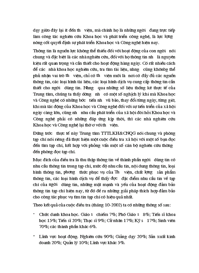 image for page Tổ chức khai thác và sử dụng nguồn tạp chí tại Trung tâm Thông tin Tư liệu khoa học và công nghệ