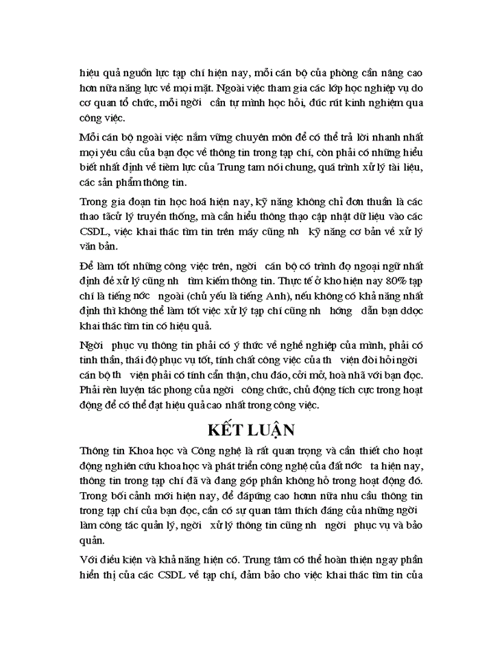 image for page Tổ chức khai thác và sử dụng nguồn tạp chí tại Trung tâm Thông tin Tư liệu khoa học và công nghệ