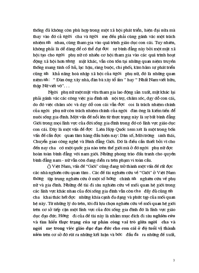 image for page Thực trạng sự phân công vai trò giữa người cha và người mẹ trong việc giáo dục đạo đức cho con cái ở tuổi thành niên