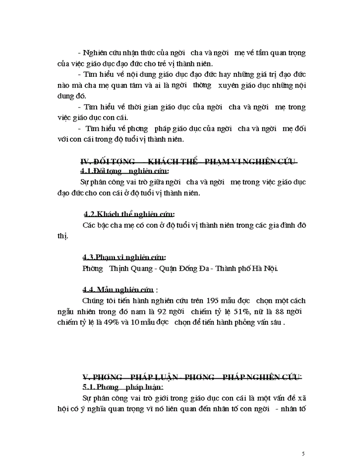 image for page Thực trạng sự phân công vai trò giữa người cha và người mẹ trong việc giáo dục đạo đức cho con cái ở tuổi thành niên