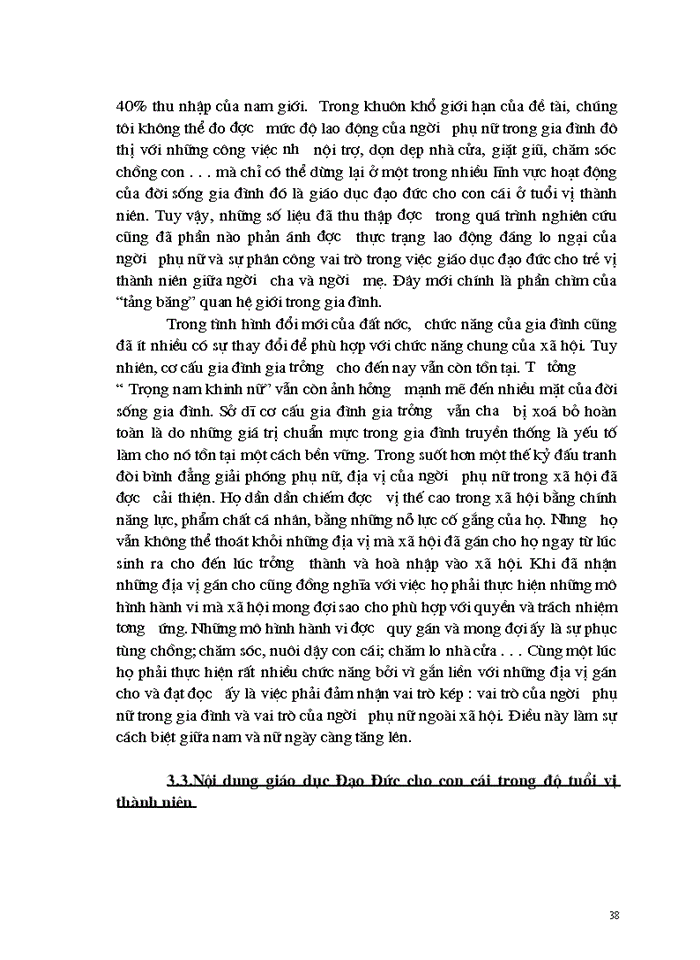 image for page Thực trạng sự phân công vai trò giữa người cha và người mẹ trong việc giáo dục đạo đức cho con cái ở tuổi thành niên