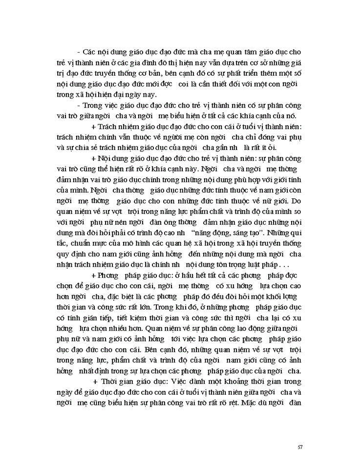 image for page Thực trạng sự phân công vai trò giữa người cha và người mẹ trong việc giáo dục đạo đức cho con cái ở tuổi thành niên