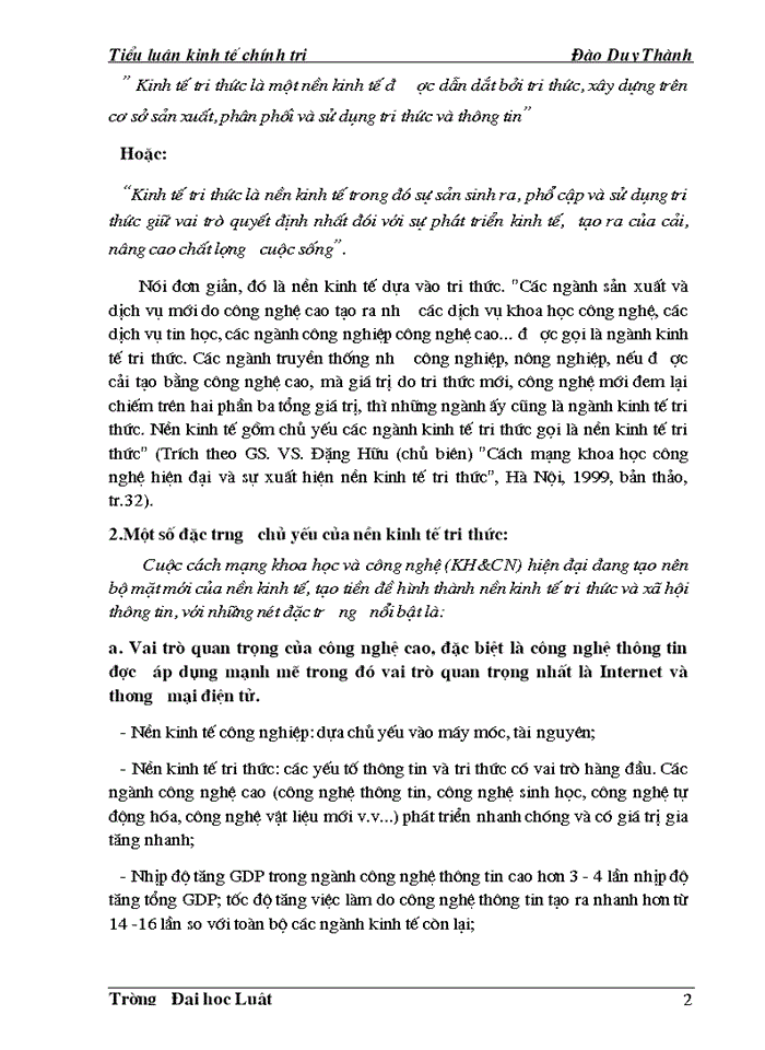 image for page Triết mác Kinh tế tri thức - những vấn đề đặt ra đối với việc phát triển kinh tế ở nước ta