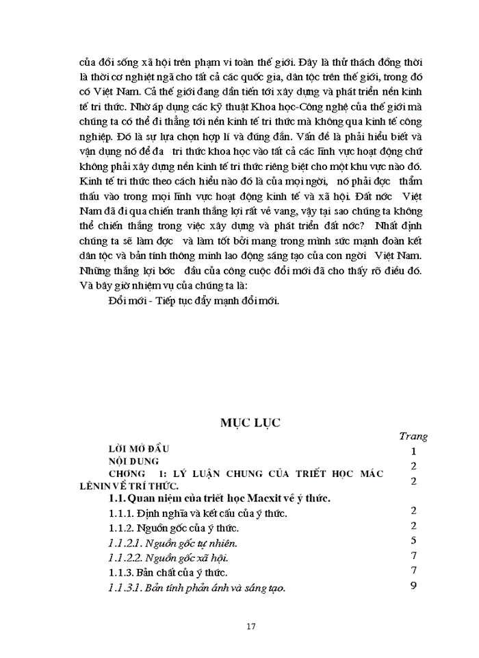image for page Triết mác ý thức - vai trò của tri thức khoa học trong công cuộc đổi mới ở Việt Nam