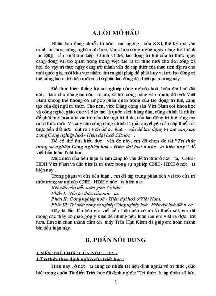 image for page Triết mác Trí thức trong sự nghiệp Công nghiệp hóa - Hiện đại hóa ở nước ta hiện nay