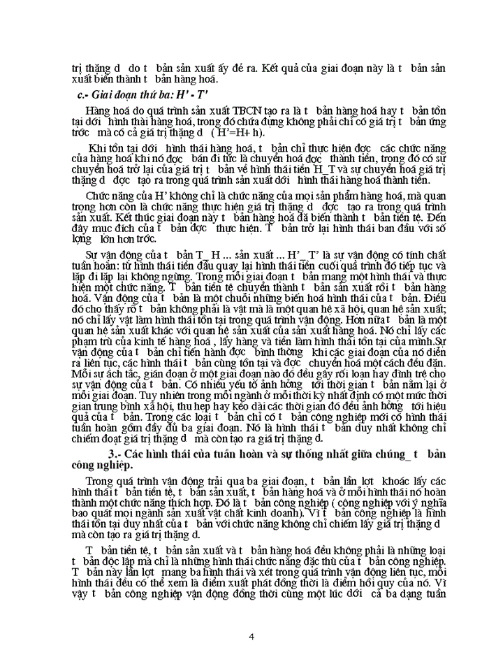 image for page Triết mác Quá trình tuần hoàn và chu chuyển tư Bản