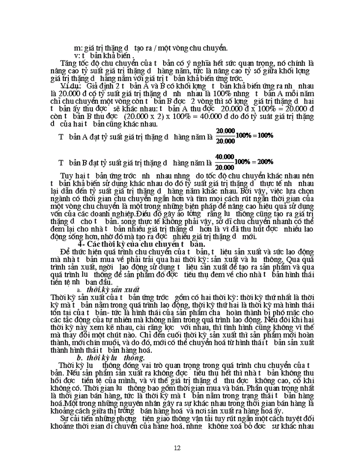 image for page Triết mác Quá trình tuần hoàn và chu chuyển tư Bản