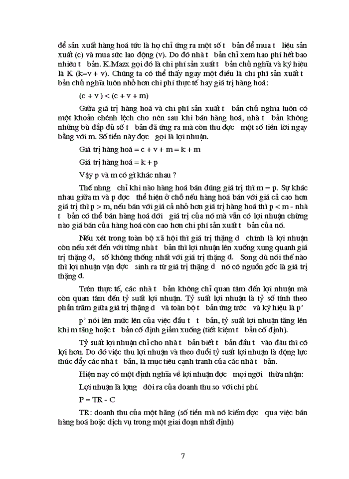 image for page Triết mác Vai trò của lợi nhuận trong nền Kinh tế Thị trường