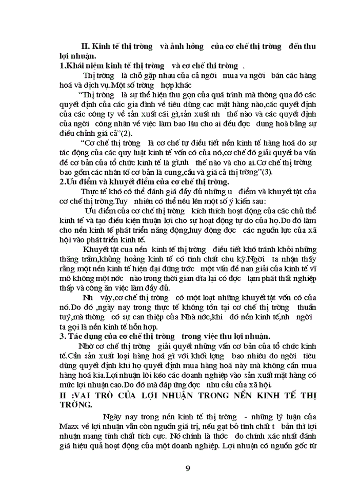 image for page Triết mác Vai trò của lợi nhuận trong nền Kinh tế Thị trường