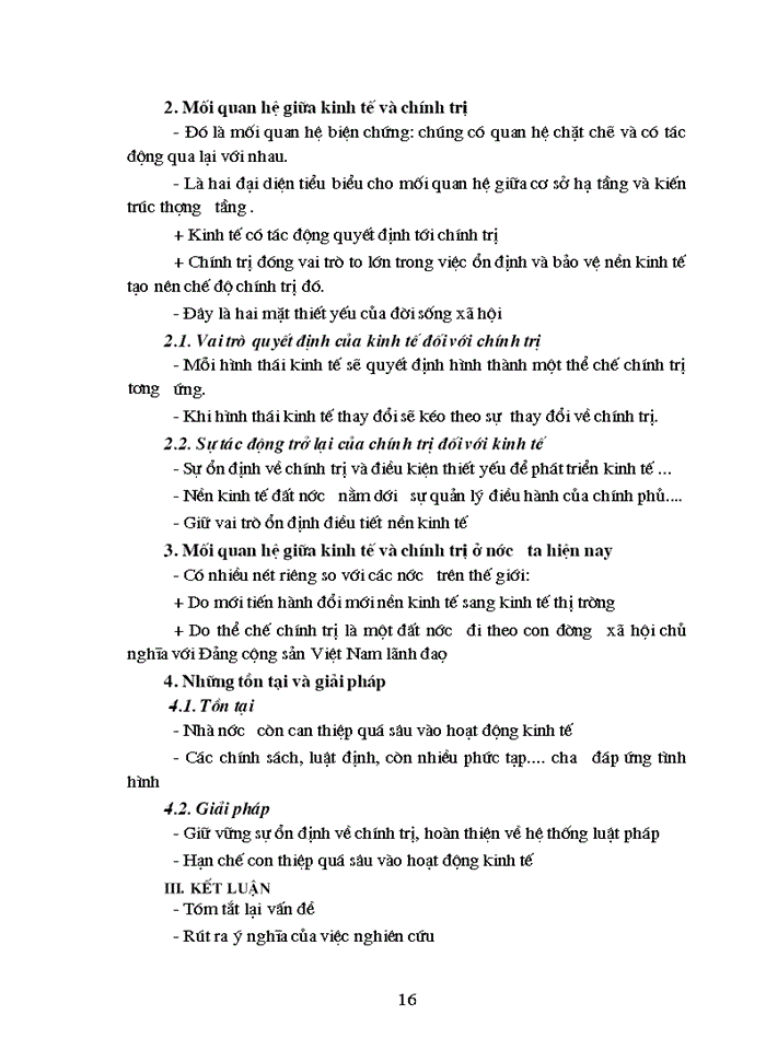 image for page Triết mác Mối quan hệ giữa kinh tế và chính trị trong công cuộc đổi mới ở nước ta hiện nay