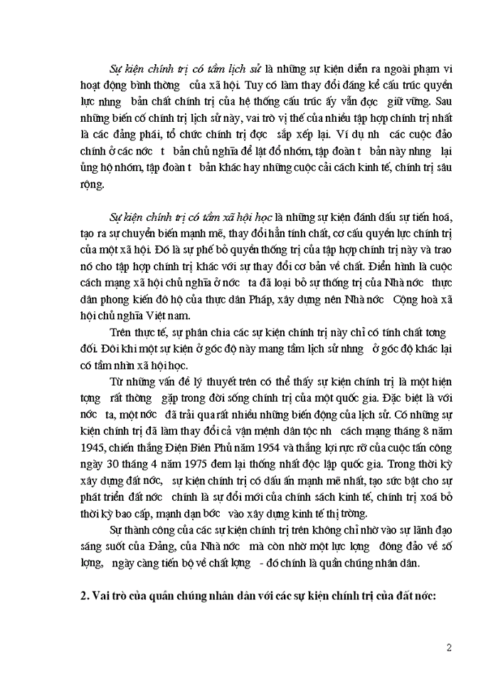 image for page Triết mác Vai trò của quần chúng với các sự kiện chính trị của đất nước