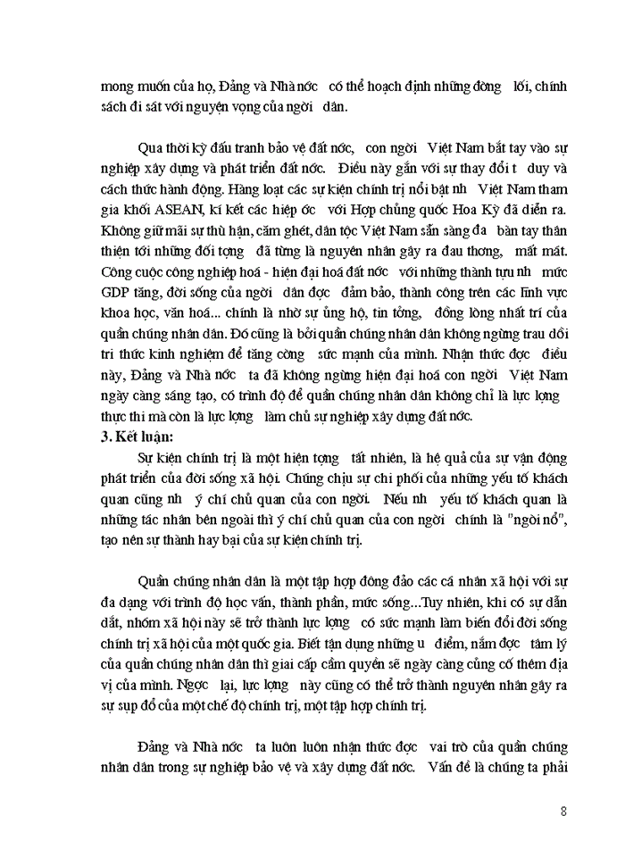 image for page Triết mác Vai trò của quần chúng với các sự kiện chính trị của đất nước