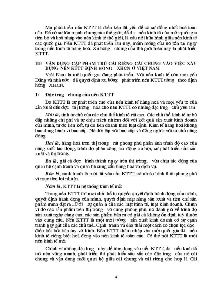 image for page Triết mác Vận dụng cặp phạm trù cái riêng cái chung vào việc Xây dựng nền Kinh tế Thị trường định hướng Xã hội Chủ nghĩa ở Việt Nam