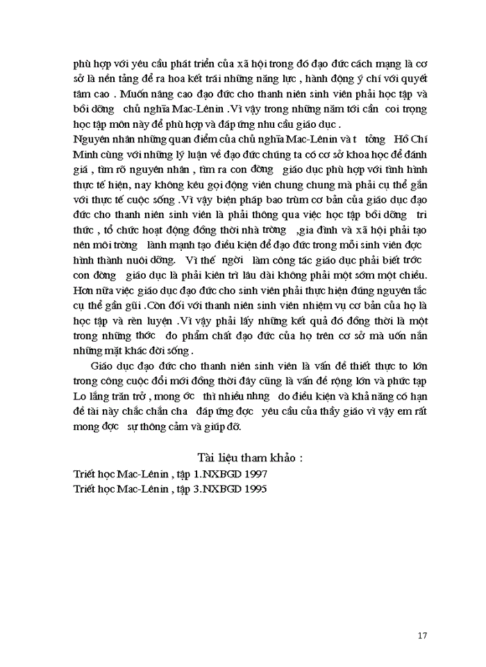 image for page Lối sống và phương hướng giáo dục đạo đức cho thanh niên sinh viên trong hoàn cảnh hiện nay