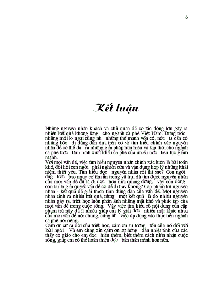 image for page Triết mác Vận dụng cặp phạm trù nguyên nhân - kết quả để phân tích thực trạng cà phê Việt Nam trên thị trường thế giới và Giải pháp để tiếp tục