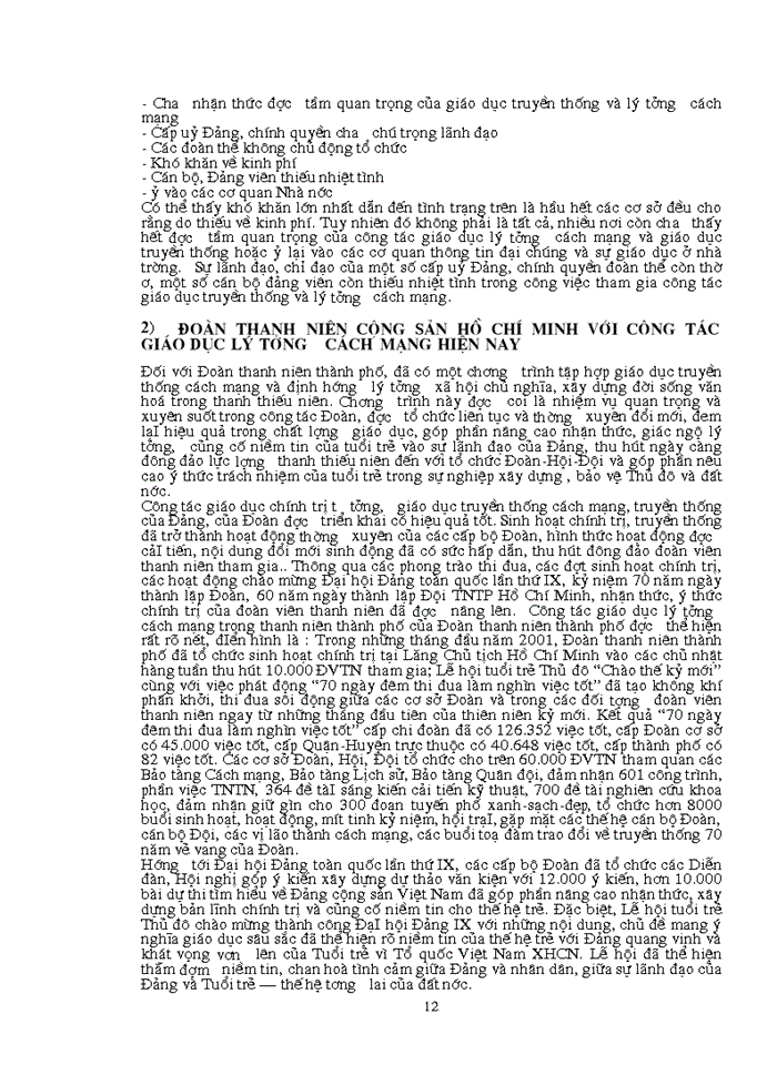 image for page Công tác giáo dục lý tưởng cách mạng cho thanh niên trong phạm vi thành phố HN