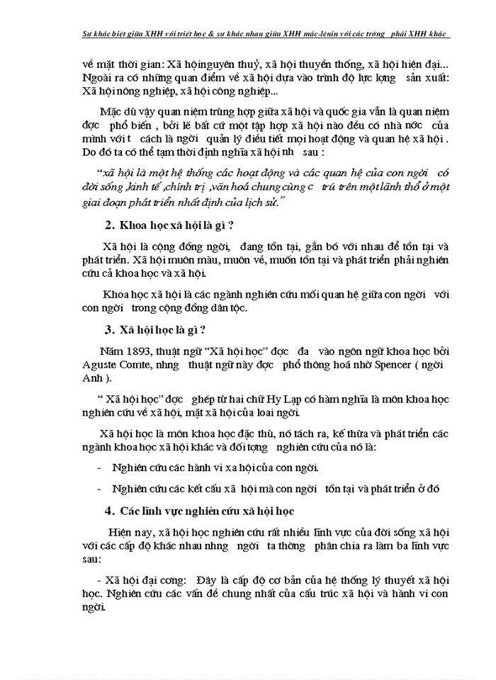 image for page Triết mác Sự khác biệt giữa Xã hội học với triết học và sự khác nhau giữa Xã hội học Mác - Lênin với các trường phái Xã hội học khác