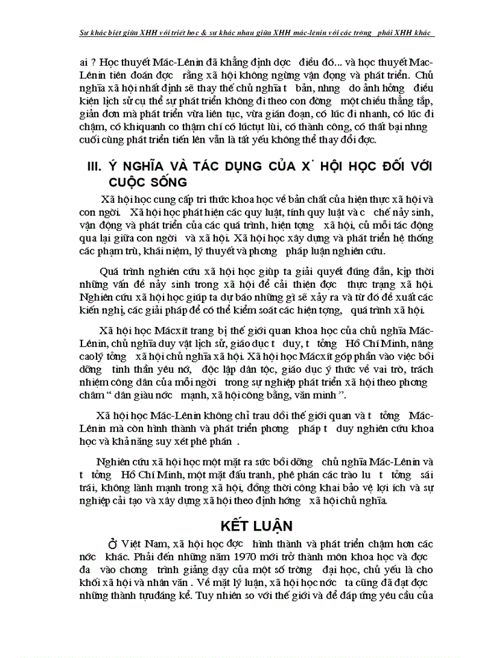 image for page Triết mác Sự khác biệt giữa Xã hội học với triết học và sự khác nhau giữa Xã hội học Mác - Lênin với các trường phái Xã hội học khác