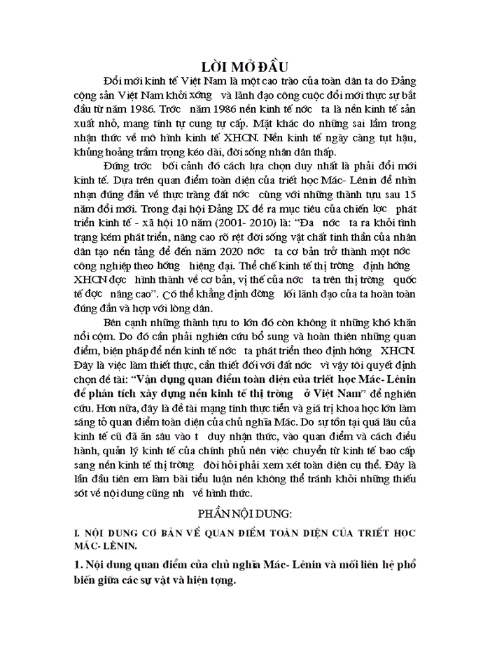 image for page Triết mác Vận dụng quan điểm của triết học Mác - Lênin để phân tích Xây dựng nền Kinh tế Thị trường ở Việt Nam