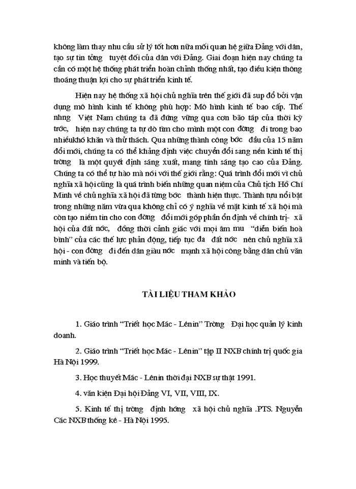 image for page Triết mác Vận dụng quan điểm của triết học Mác - Lênin để phân tích Xây dựng nền Kinh tế Thị trường ở Việt Nam