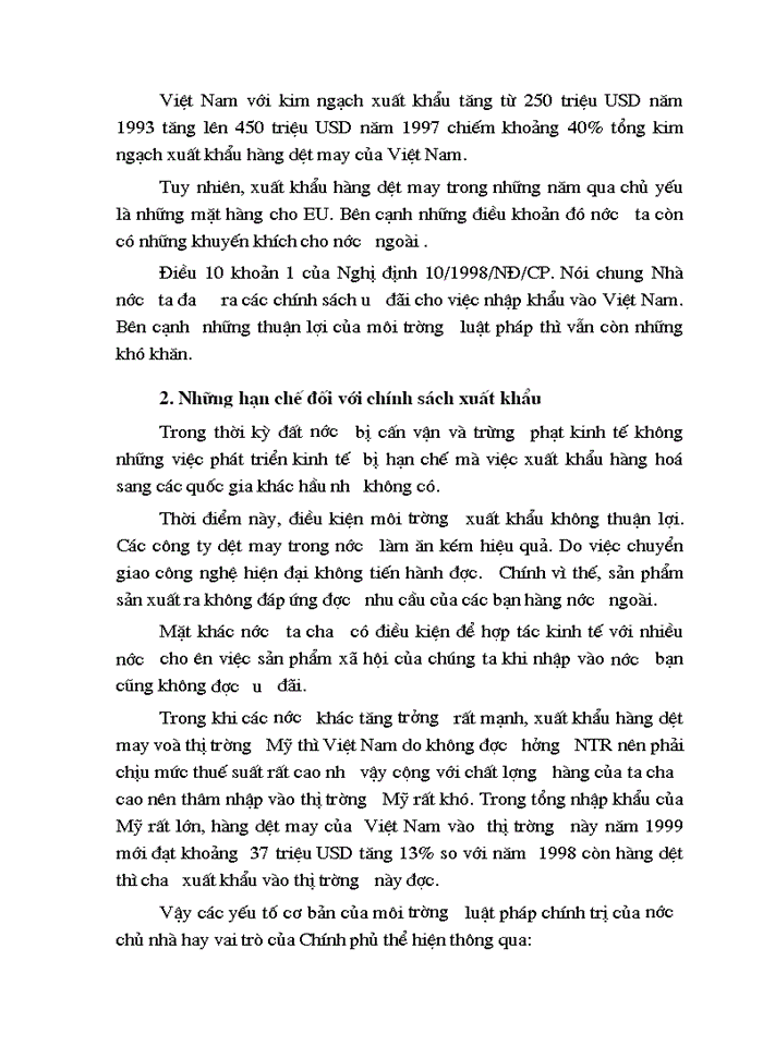 image for page Tác động của môi trường luật pháp chính trị trong việc Xuất khẩu hàng may mặc