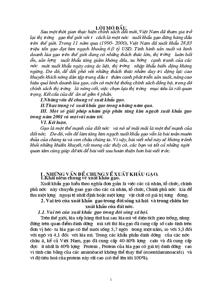 image for page Thực trạng và Một số Giải pháp nhằm góp phần tăng kim ngạch Xuất khẩu gạo trong năm 2001 và 1 vài năm tới