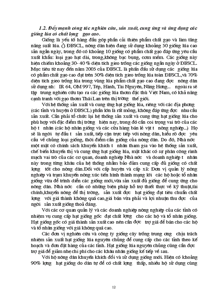 image for page Thực trạng và Một số Giải pháp nhằm góp phần tăng kim ngạch Xuất khẩu gạo trong năm 2001 và 1 vài năm tới