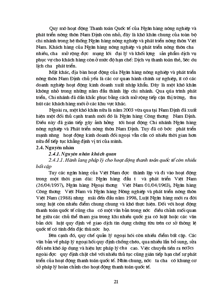 image for page Giải pháp hoàn thiện hoạt động thanh toán quốc tế tại Ngân hàng Nông nghiệp và Phát triển Nông thôn chi nhánh tỉnh Nam Định