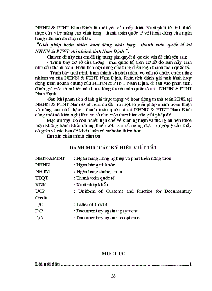 image for page Giải pháp hoàn thiện hoạt động thanh toán quốc tế tại Ngân hàng Nông nghiệp và Phát triển Nông thôn chi nhánh tỉnh Nam Định