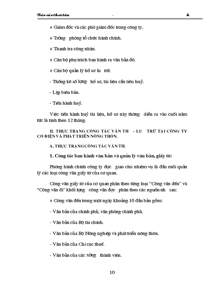 image for page Thực trạng công tác văn thư - lưu trữ tại Công ty cơ Điện và Phát triển Nông thôn