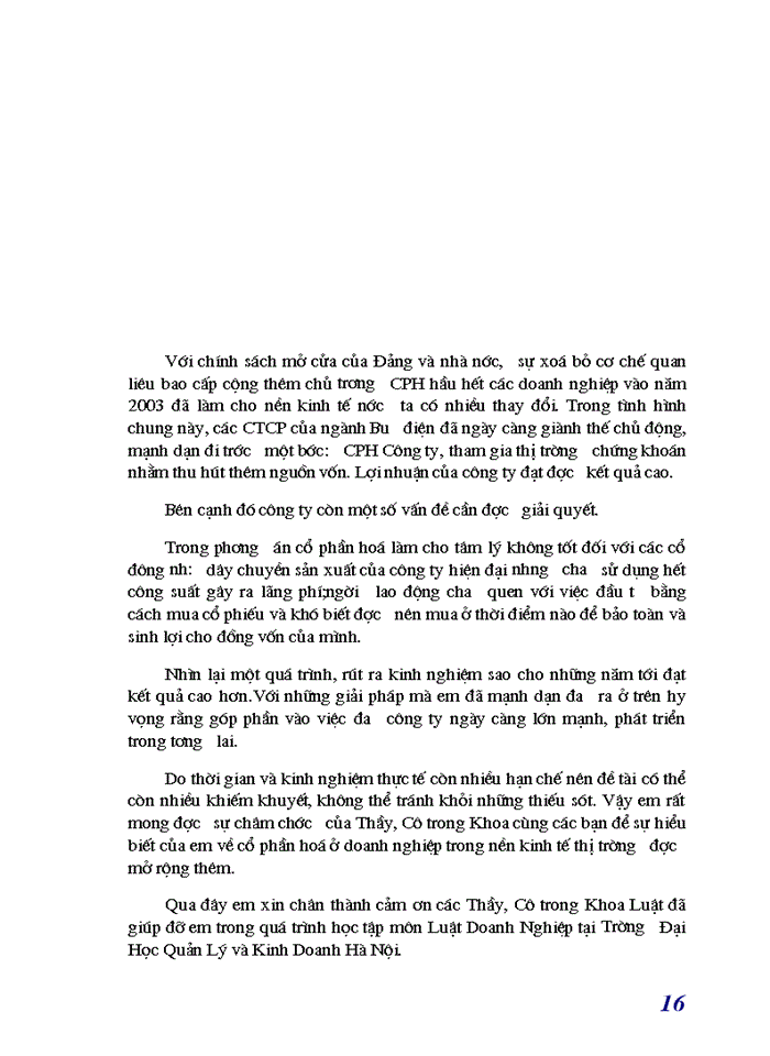image for page Quá trình thực hiện Cổ phần hóa Doanh nghiệp ở Việt Nam và Thực trạng Cổ phần hóa ở Ngành Bưu Điện chậm nhưng chắc