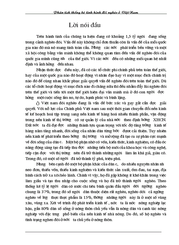 image for page Phân tích thống kê tình hình đói nghèo ở Việt Nam