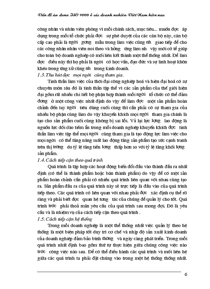 Vấn đề áp dụng ISO 9000 ở các Doanh nghiệp Việt Nam hiện nay