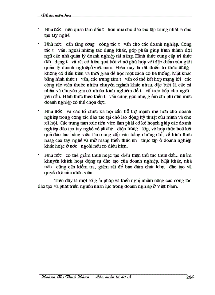 image for page Một số Giải pháp nhằm đào tạo và phát triển nguồn nhân lực trong các Doanh nghiệp ở Việt Nam