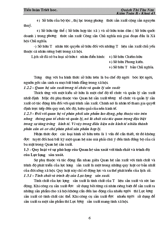 image for page Triết mác Quy luật Quan hệ Sản xuất phù hợp với tính chát và trình độ phát triển của Lực lượng Sản xuất Phân tích quá trình phát triển kinh tế nhiều thành phần của nước ta