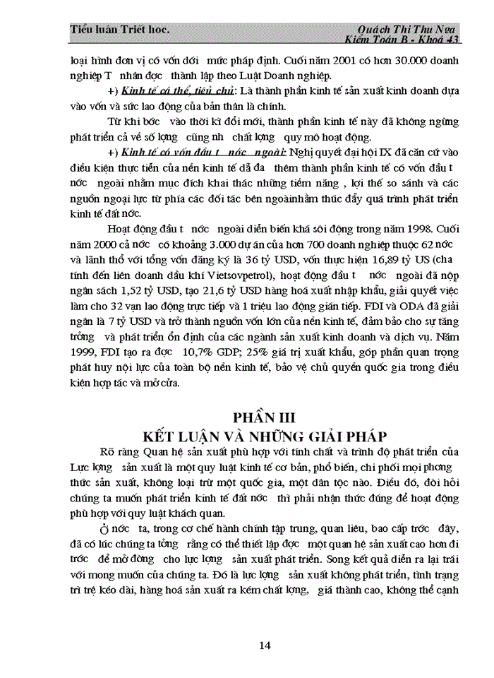 image for page Triết mác Quy luật Quan hệ Sản xuất phù hợp với tính chát và trình độ phát triển của Lực lượng Sản xuất Phân tích quá trình phát triển kinh tế nhiều thành phần của nước ta