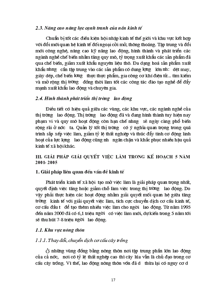 image for page Kế hoạnh lao động và việc làm và những Giải pháp Giải quyết việc làm trong thời kỳ kế hoạch 5 năm 2001ưư- 2005 ở Việt Nam