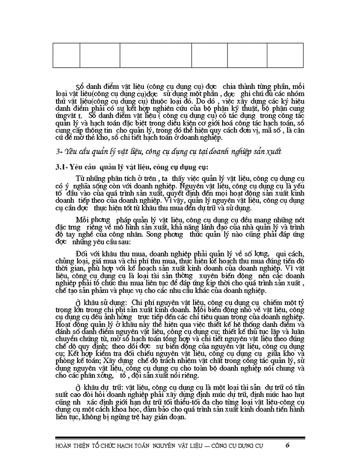 image for page Hoàn thiện tổ chức hạch toán Nguyên vật liệu Công cụ dụng cụ