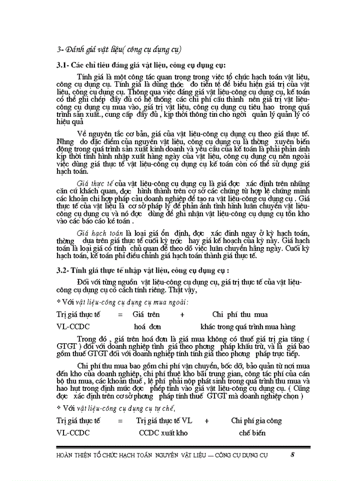 image for page Hoàn thiện tổ chức hạch toán Nguyên vật liệu Công cụ dụng cụ