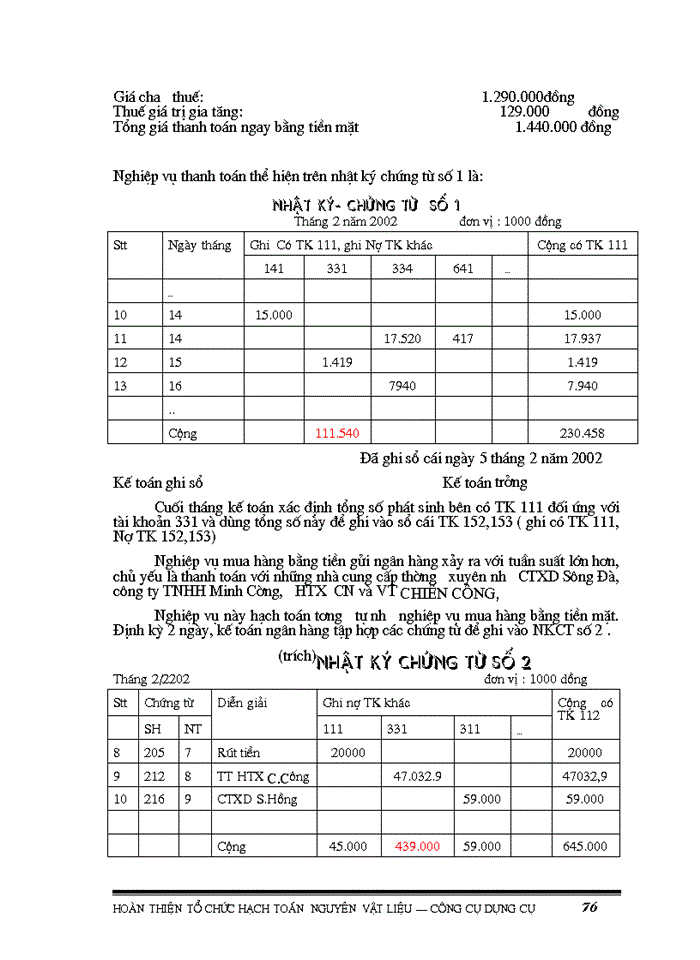 image for page Hoàn thiện tổ chức hạch toán Nguyên vật liệu Công cụ dụng cụ
