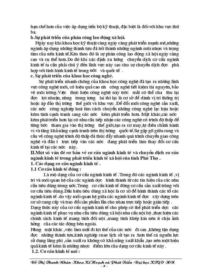 image for page Phương hướng chuyển dịch cơ cấu ngành kinh tế trong quá trính Công nghiệp hóa - Hiện đại hóa ở tỉnh Phú Thọ trong giai đoạn từ nay đền năm 2010