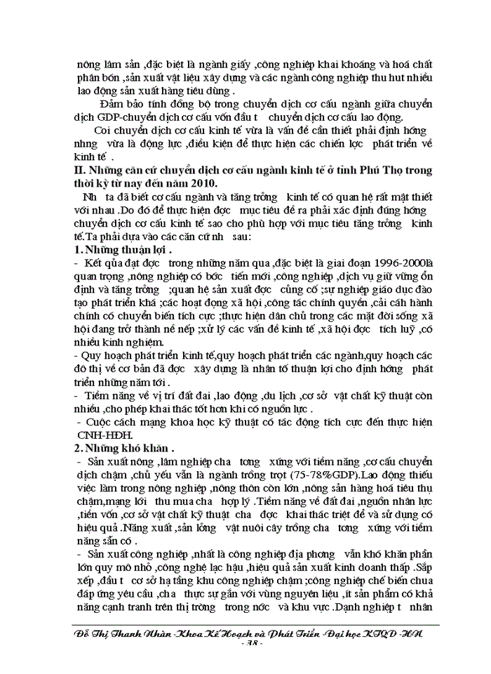 image for page Phương hướng chuyển dịch cơ cấu ngành kinh tế trong quá trính Công nghiệp hóa - Hiện đại hóa ở tỉnh Phú Thọ trong giai đoạn từ nay đền năm 2010