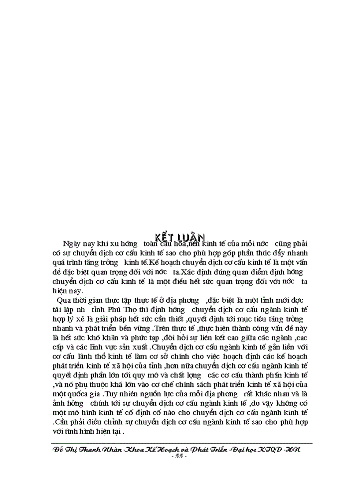image for page Phương hướng chuyển dịch cơ cấu ngành kinh tế trong quá trính Công nghiệp hóa - Hiện đại hóa ở tỉnh Phú Thọ trong giai đoạn từ nay đền năm 2010